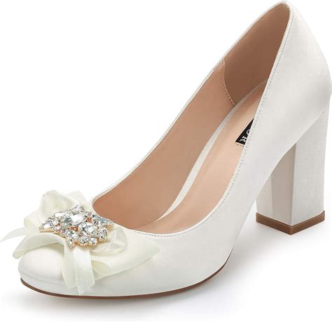 wedding shoes block heel ivory|closed toe block heels wedding.